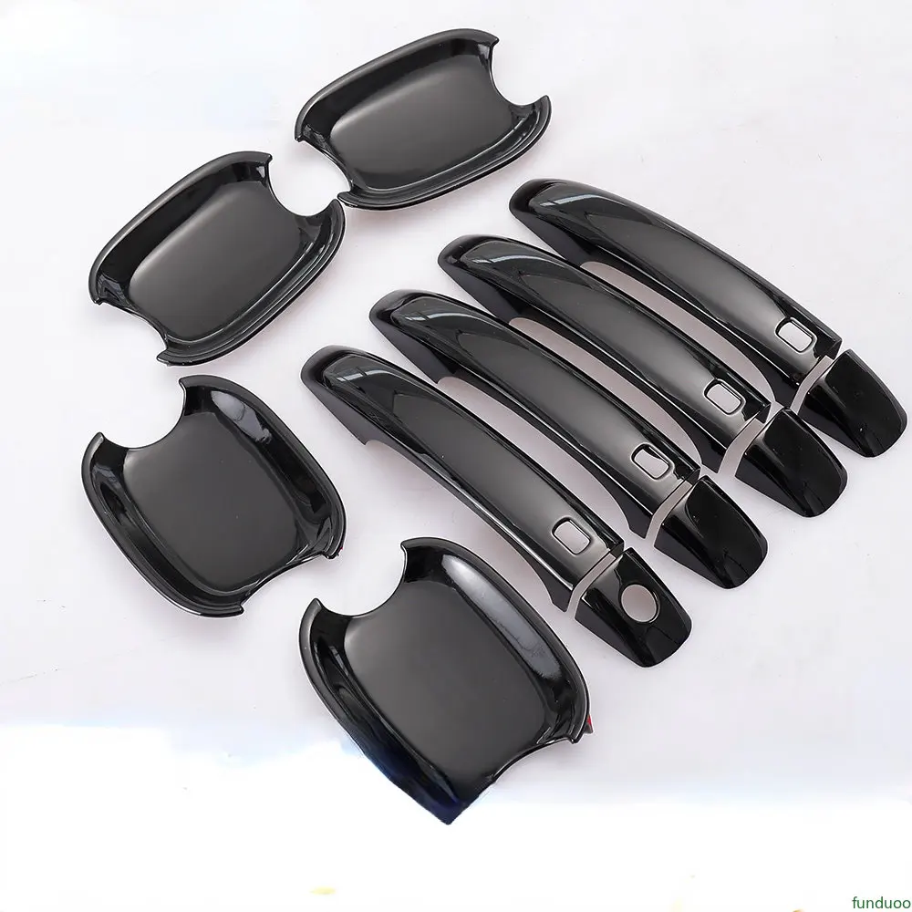 For Audi A3 2008-2012 New Glossy Black Chrome Car Door Handle Cover Sticker Styling Auto Accessories