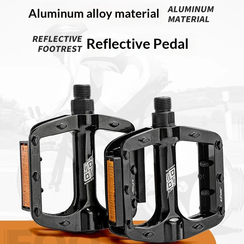 

Enlee Bicycle Pedals Aluminum Alloy Ball Bearing Non Slip With Reflector Anti Skid Pins For Mountain Bike Cycling Accessories