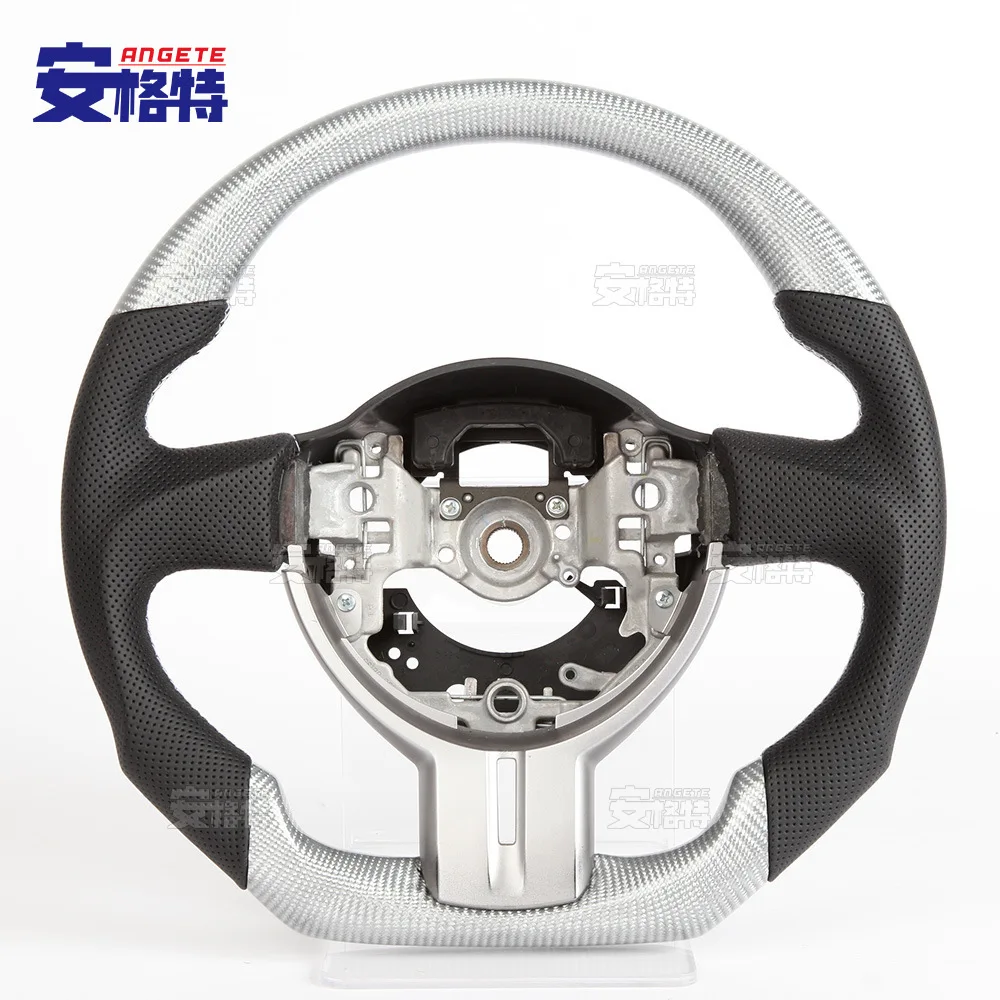 

Suitable for For Toyota 86 Silver Carbon Fiber Steering Wheel Hand Sewn Leather Skeleton Subaru BRZ Leather Steering Wheel