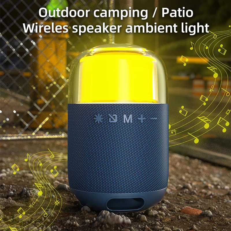 2024 New Wireless Bluetooth Speaker RGB light Sound Stereo Subwoofer Outdoor Portable Fabric waterproof Mini Music Player