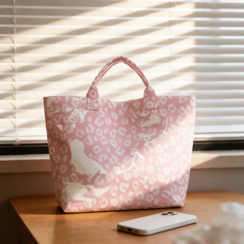New European & American Large Capacity Leopard Print Tote Bag, High-Grade Versatile Commute Bag for Women