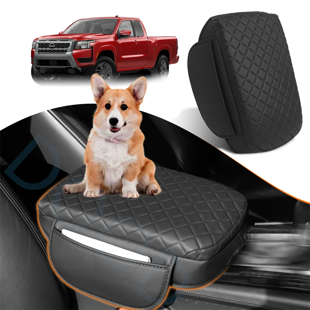 Interior Armrest Cushion Cover Fit for 2022 2023 2024 2025 Nissan Frontier D40 Console Cover Organizer Armrest Cover