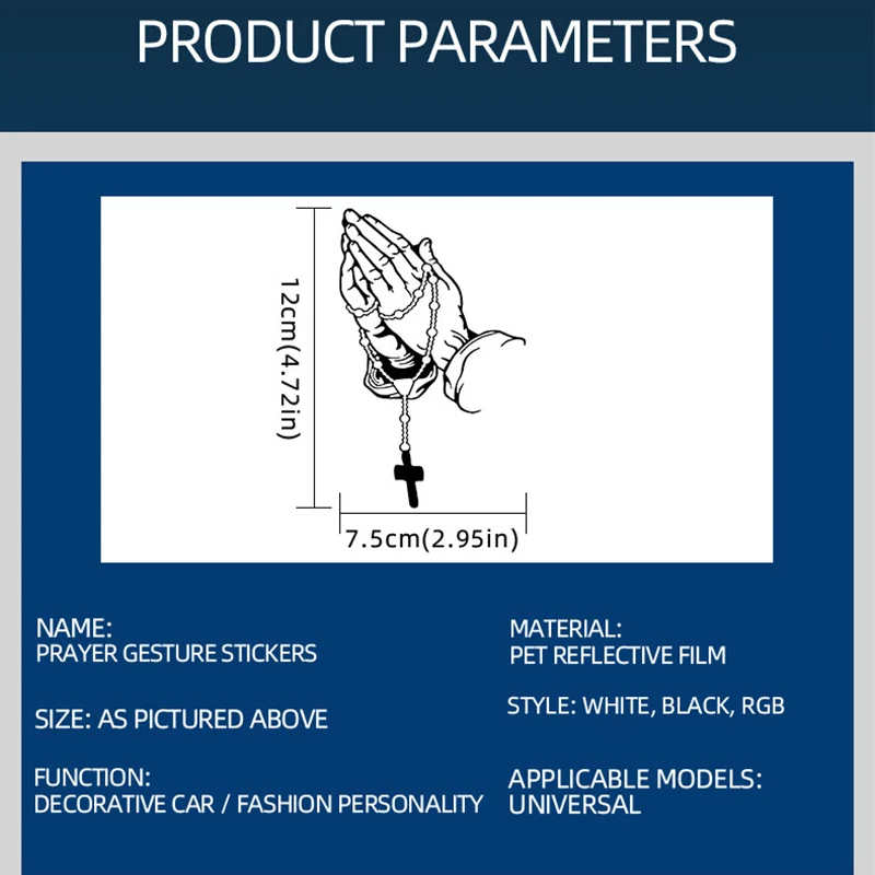Holy Prayer gesture crucifix style motorcycle Sticker Motorcycle fuel tank Decorative stickers pray Safe driving sticker for car