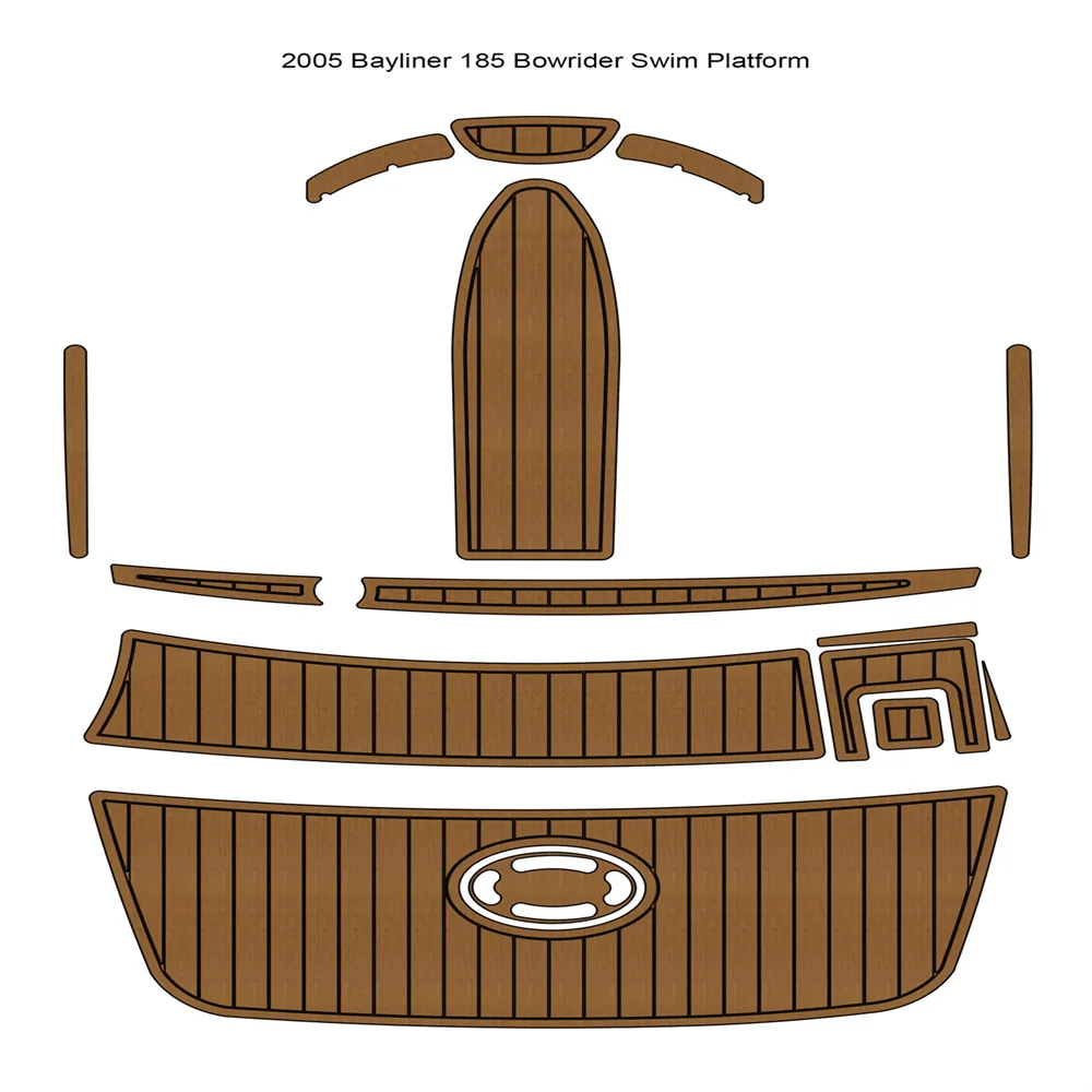 2005 Bayliner 185 Bowrider Swim Platform Pad Boat EVA Foam Faux Teak Deck Floor Mat SeaDek MarineMat Style Self Adhesive