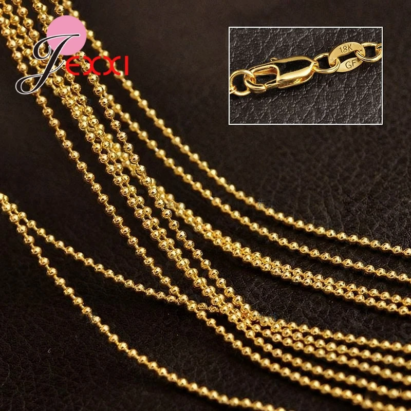 1 ST 18 Inch Kralen Bal Kettingen 18 K Gold Filled 18 KGF Kraag Voor Kettingen fit Hanger DIY Sieraden bevindingen Accessoires