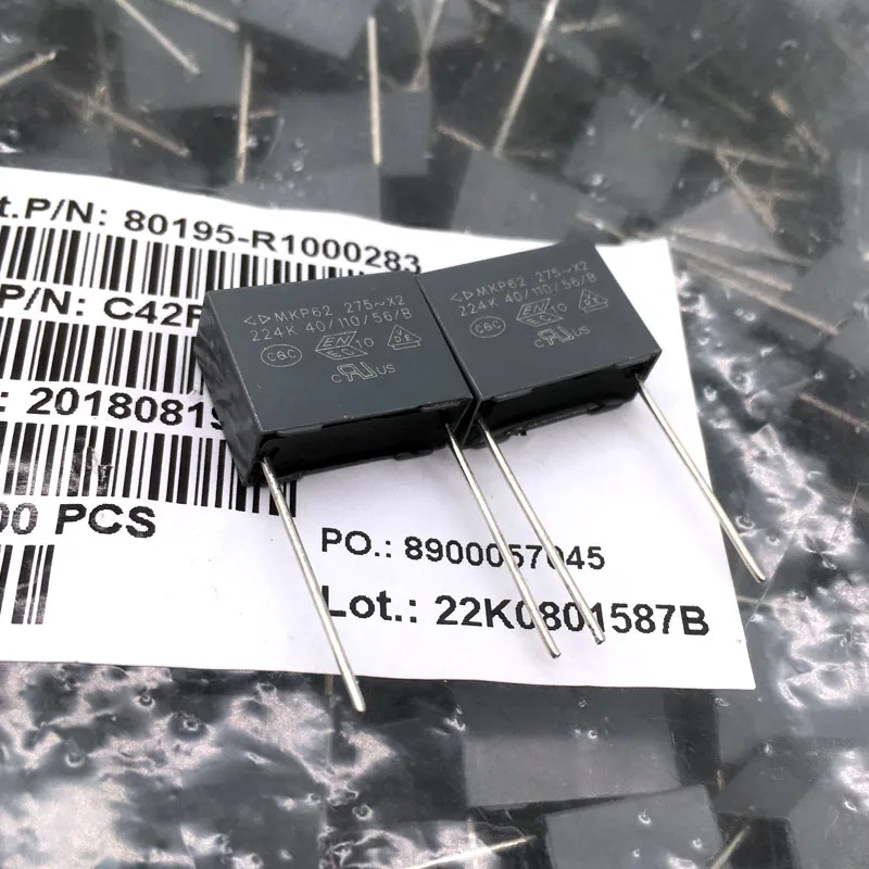 100pcs/MKP62 0.22uf 220nf 224 305v 275v thin film capacitor C42P2224k