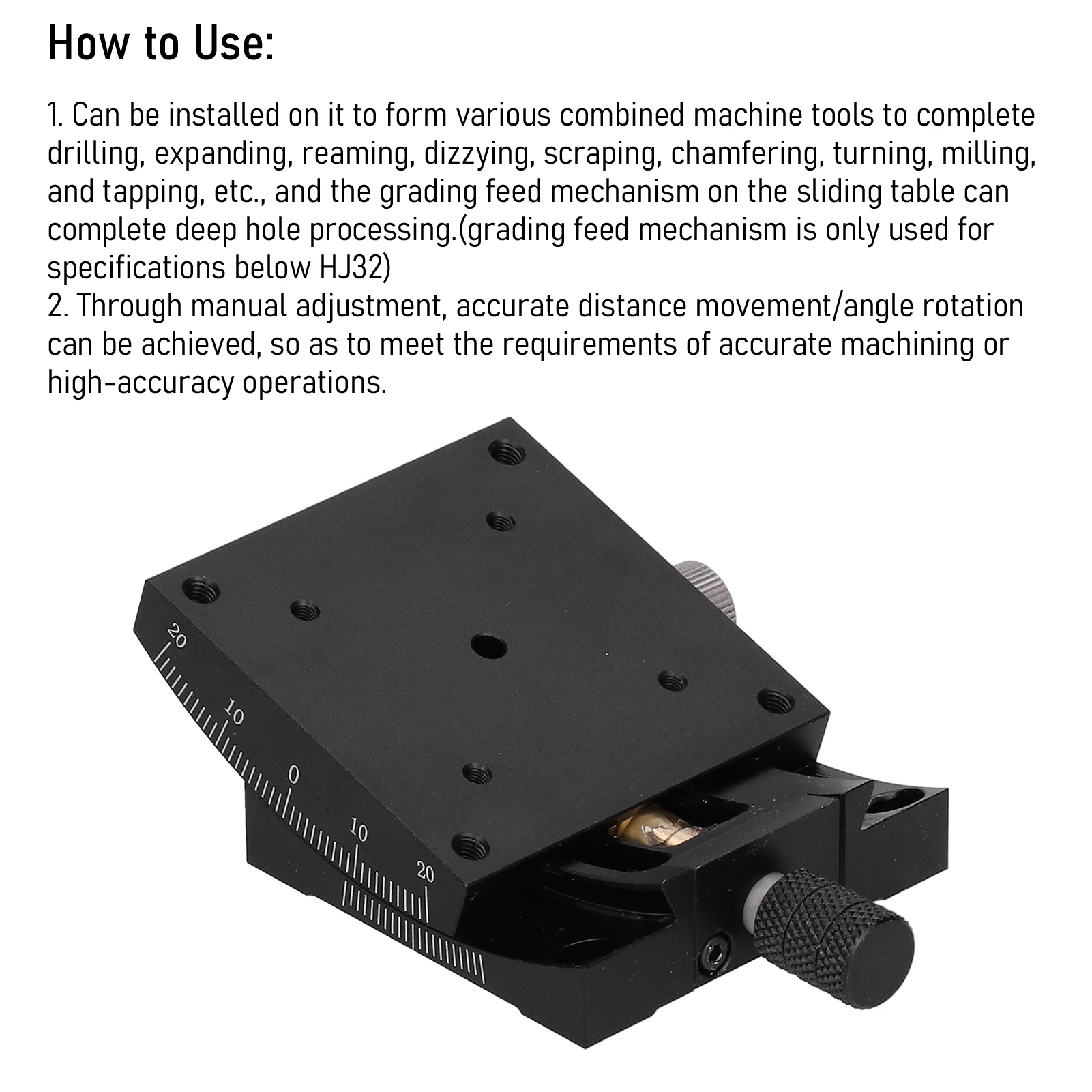 Linear Sliding Table Linear Stage Linear Stage Goniometer Turbine Worm Dovetail Fine‑Tune Manual  HXV‑A60 60x60mm