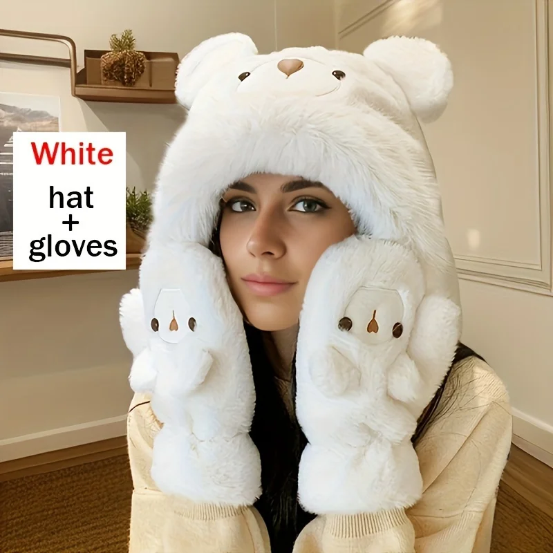 مجموعة بالاكلافا الشتوية الدافئة المقاومة للرياح مع أغطية يدوية مرفقة - قبعة فروي من البوليستر مع ميزات قابلة للتنفس، غسيل يدوي فقط #3