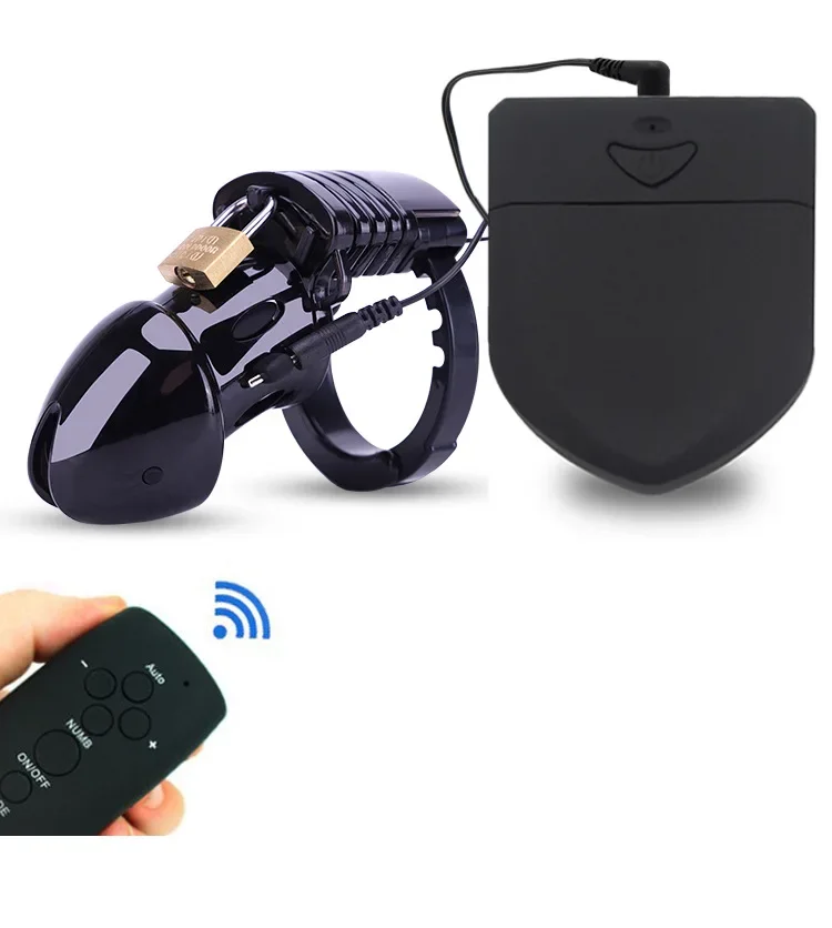 Electric Shock Cock Cage Penis Ring Electro Shock Male Chastity Cage Ball Stretcher Bdsm Timer Lock Chastity Belt Sex Toy