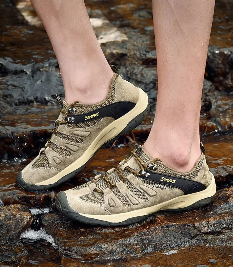 

Мужские кроссовки из дышащей сетчатой кожи, уличные кроссовки 2025, новые высококачественные мужские уличные кроссовки, мужская походная спортивная обувь