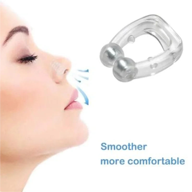 Silicone Magnetic Anti Snore Stop Snoring Nose Clip Sleep Tray Sleeping Aid Apnea Guard Night Device 1/4PCS