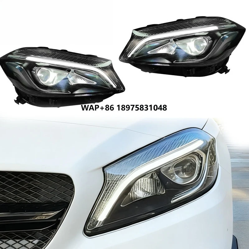 SJC LED Headlights Assembly for a Class W176 2013-2018 Automatic Car Parts Front Lights High Low Beam Easy Install
