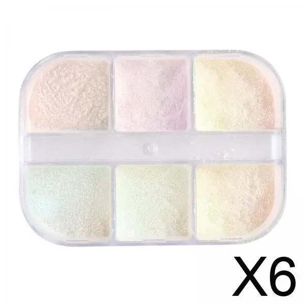 

6x Nail Glitter Easy to Use Nail Beauty for Prom DIY Nail Art Holiday Makeup