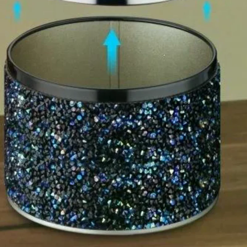 Push Down Metal Ashtray with Lid Spinning Ashtray Windproof Self-Cleaning Ashtray Metal Desktop Ashtray for Cigarette