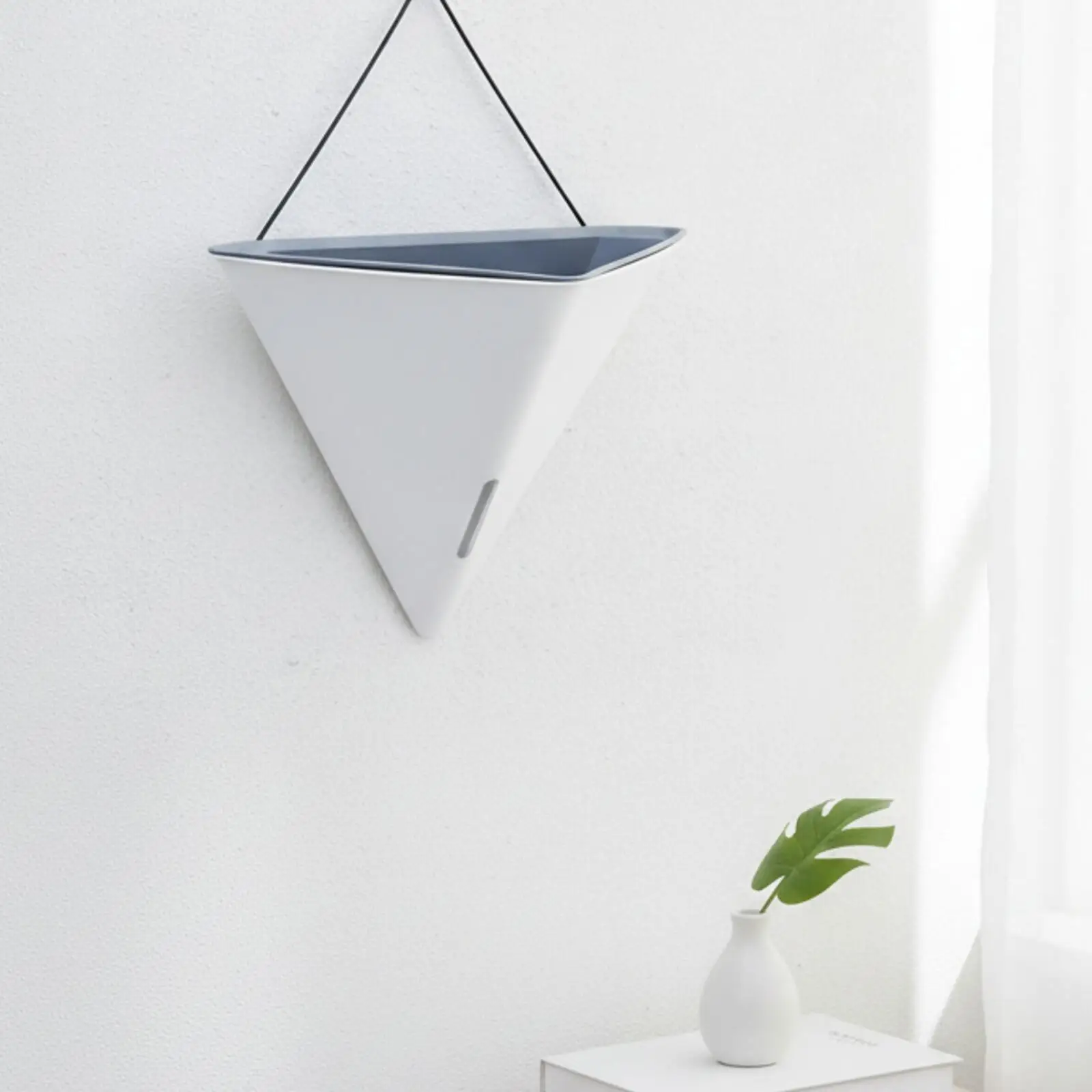 Plastic Hanging Planter Self Watering Pot with Front Viewing Window for Wall Balcony Outdoor Garden Flower Display