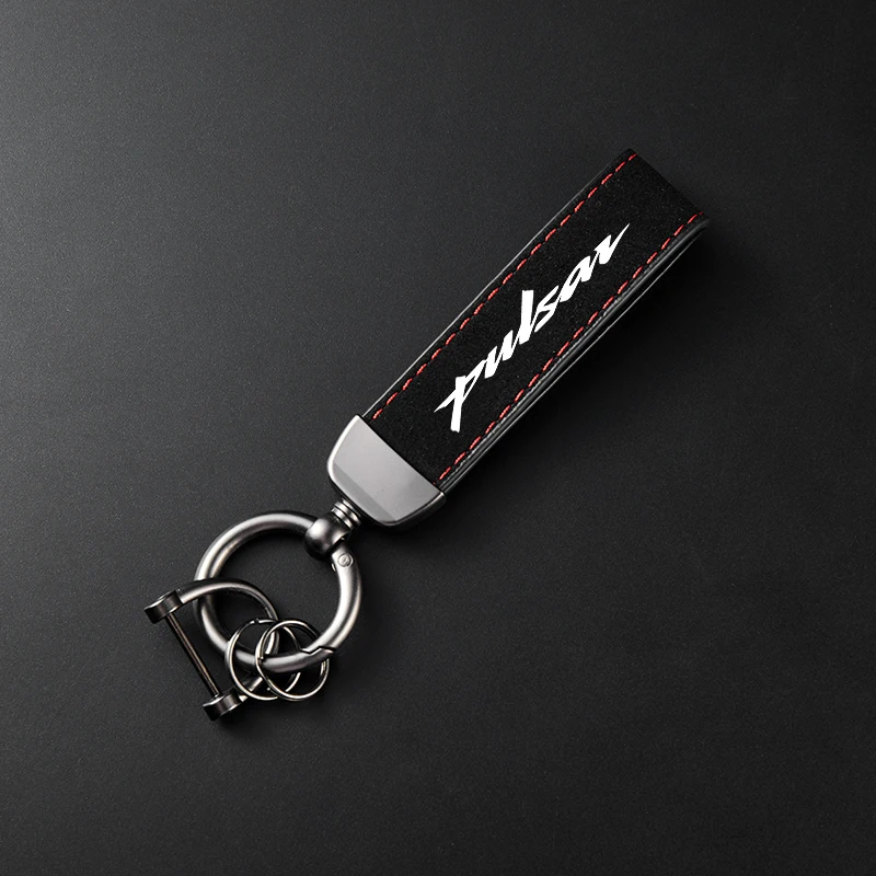 High-Grade Leather Suede Keychain Motorcycle Keyring For Bajaj Pulsar 200 NS/200 RS/200 A Pulsar 180 150 Accessories
