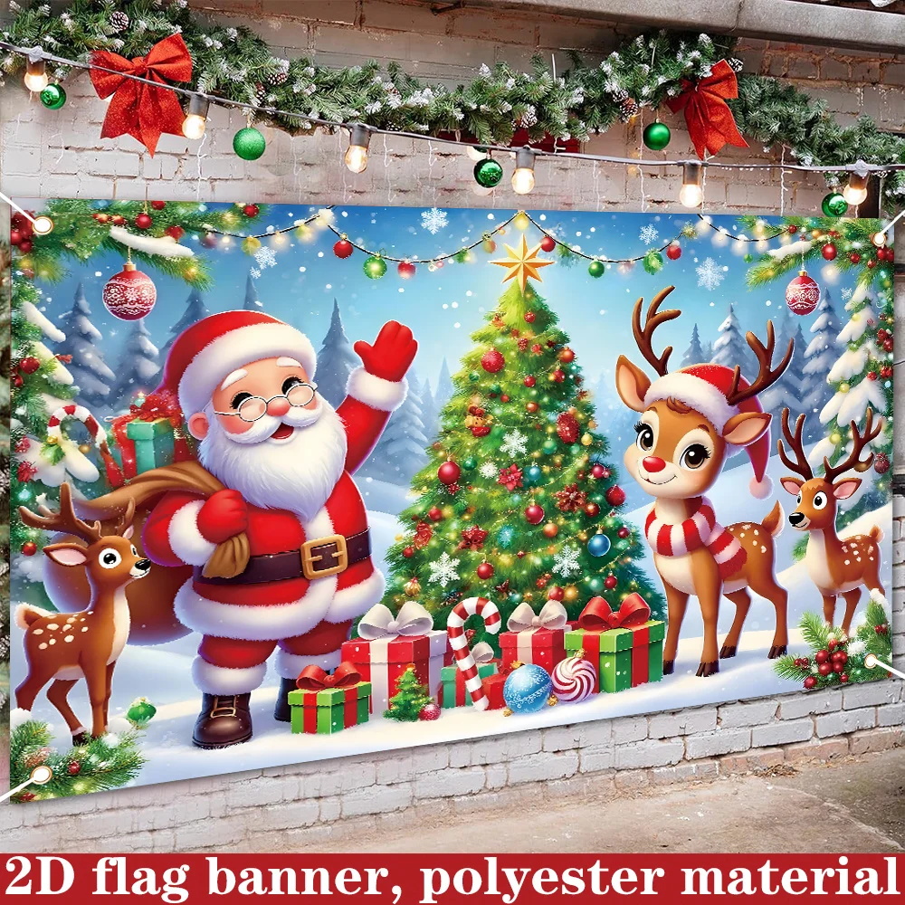 Flat,  Flat -  Flat,  Flat - A  Flag Banner for Christmas, Measuring 180Cm by 110Cm (70.8 Inches by 43.3 Inches), Mad