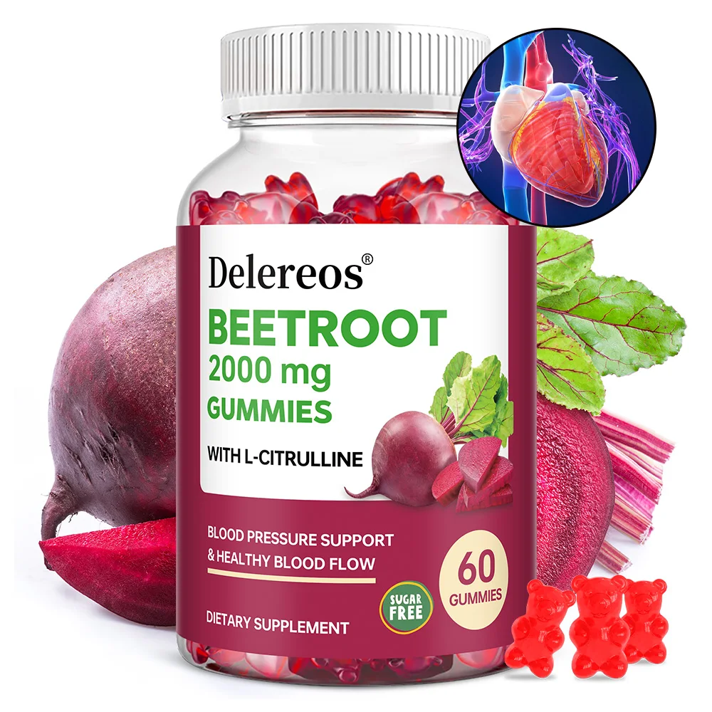 

Beetroot Gummies, Help Support Healthy Blood Pressure, Boost Energy, Maintain Heart Health, and Promote Overall Well-being