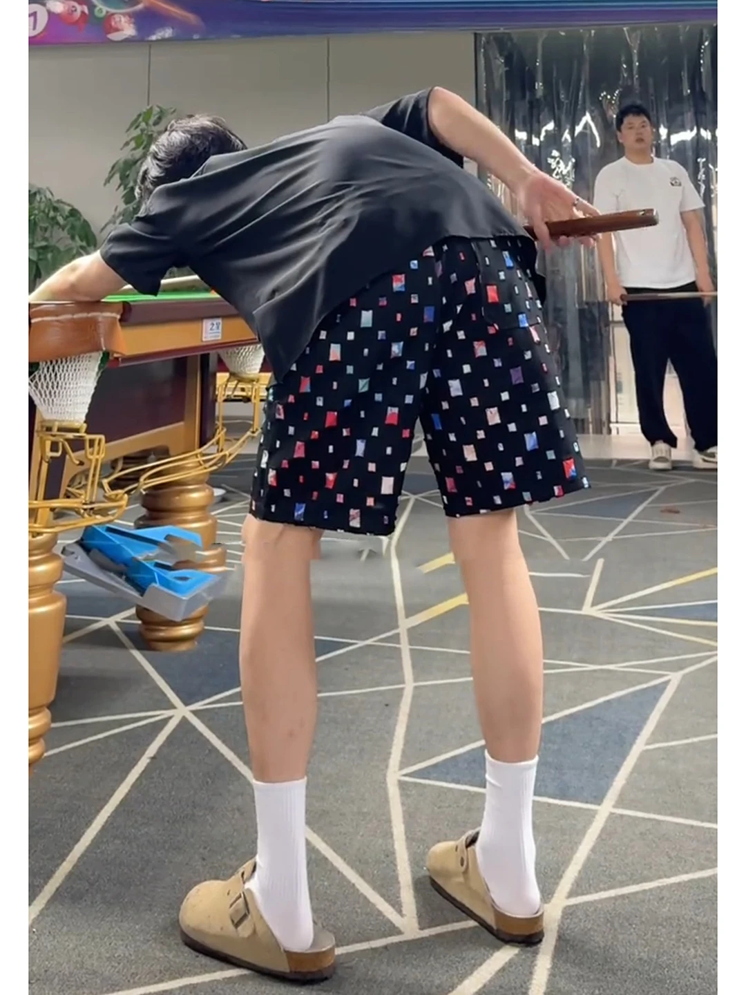 

Plaid Men's Summer orts Straight Leg American High Street Sport Five-Point Pants CleanFit Casual Pants