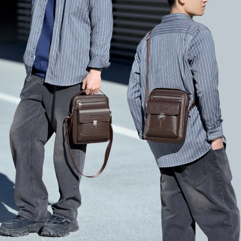 

Мужская водонепроницаемая сумка через плечо, деловая сумка-мессенджер в стиле ретро большой вместимости, водонепроницаемая сумка на одно плечо