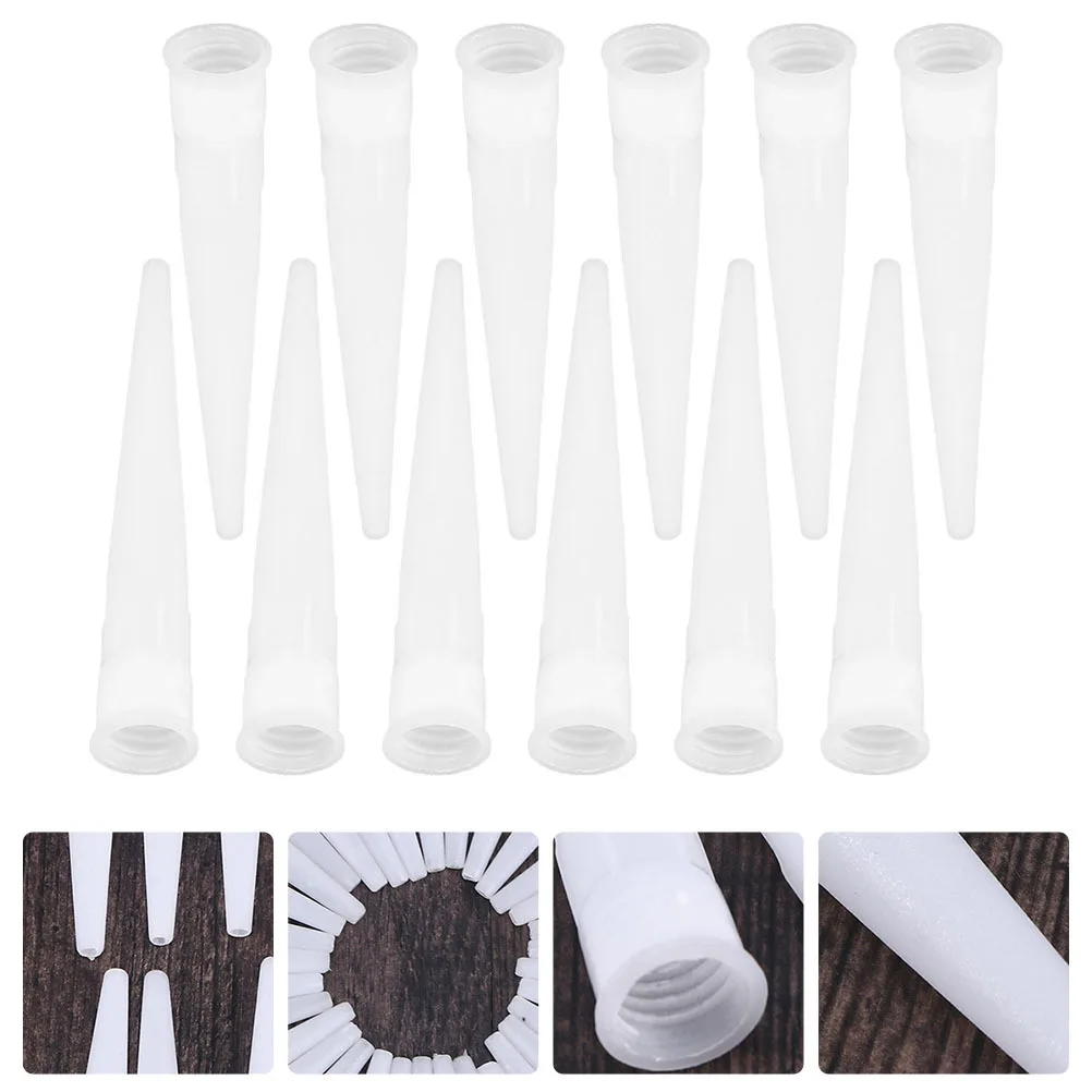 50 قطعة فوهة الغراء الزجاجي قابلة لإعادة الاستخدام تسرب فوهات بلاستيكية لملحقات أداة السد سيليكون أدوات كهربائية صيانة