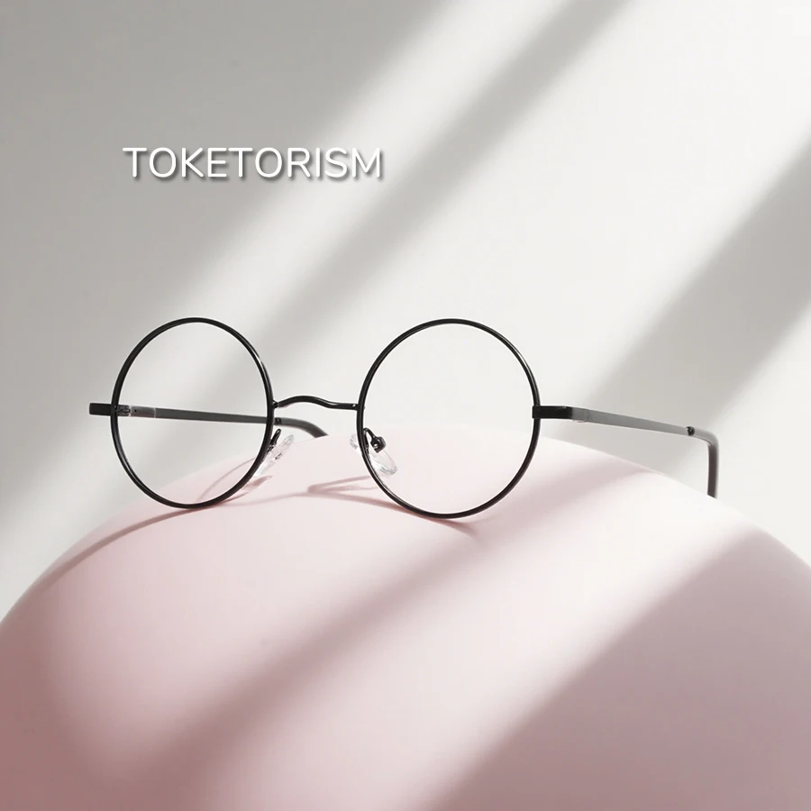 

Toketorism Fashion Round Eyewear For Men Women's Eyeglass Frames Anti Blue Plain Glasses