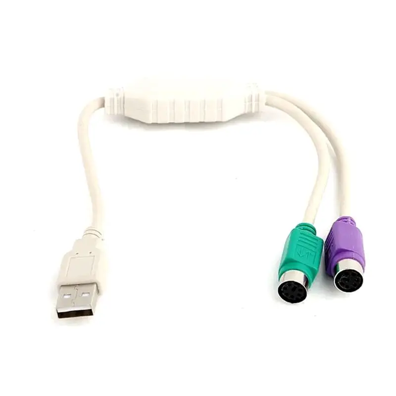 0.3m USB 2.0 A Male to 6-Pin PS2 For PS/2 Female Expansion Cable Y Splitter Adapter Connector Keyboard Mouse Scanner