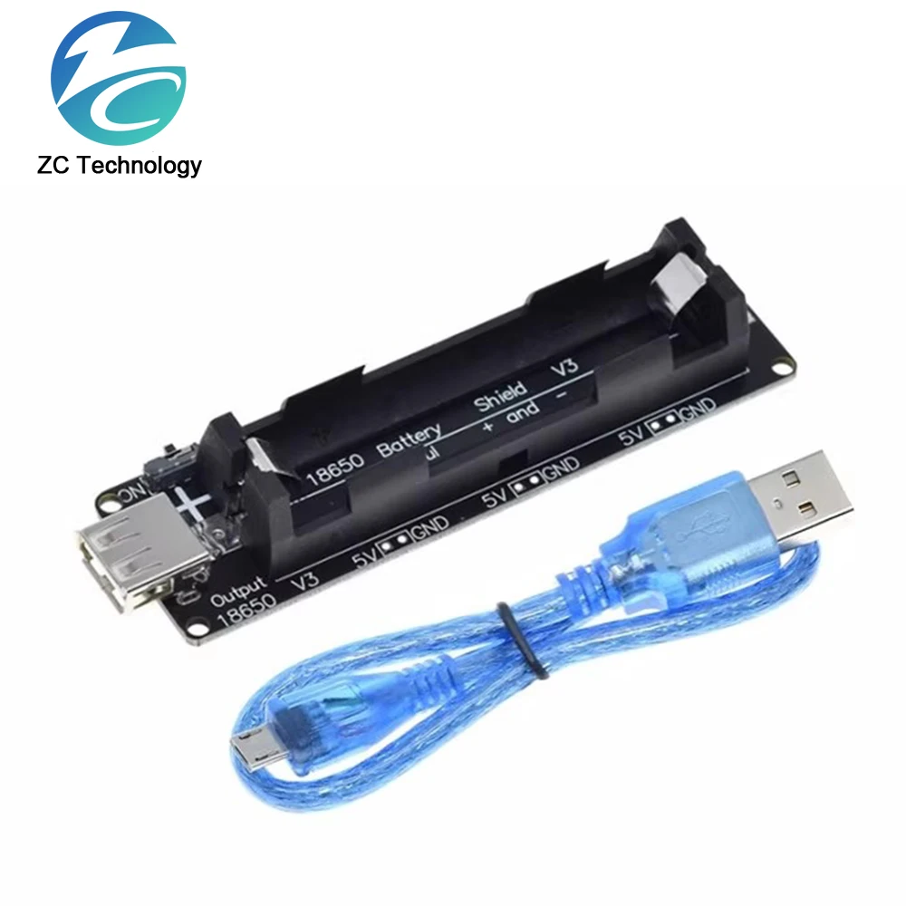 Dual 18650 Lithium Battery Shield V3/V8 Power Bank 1 Way Charging Module 5V/3A 3V/1A Type-C Micro USB For Raspberry Pi ESP32S