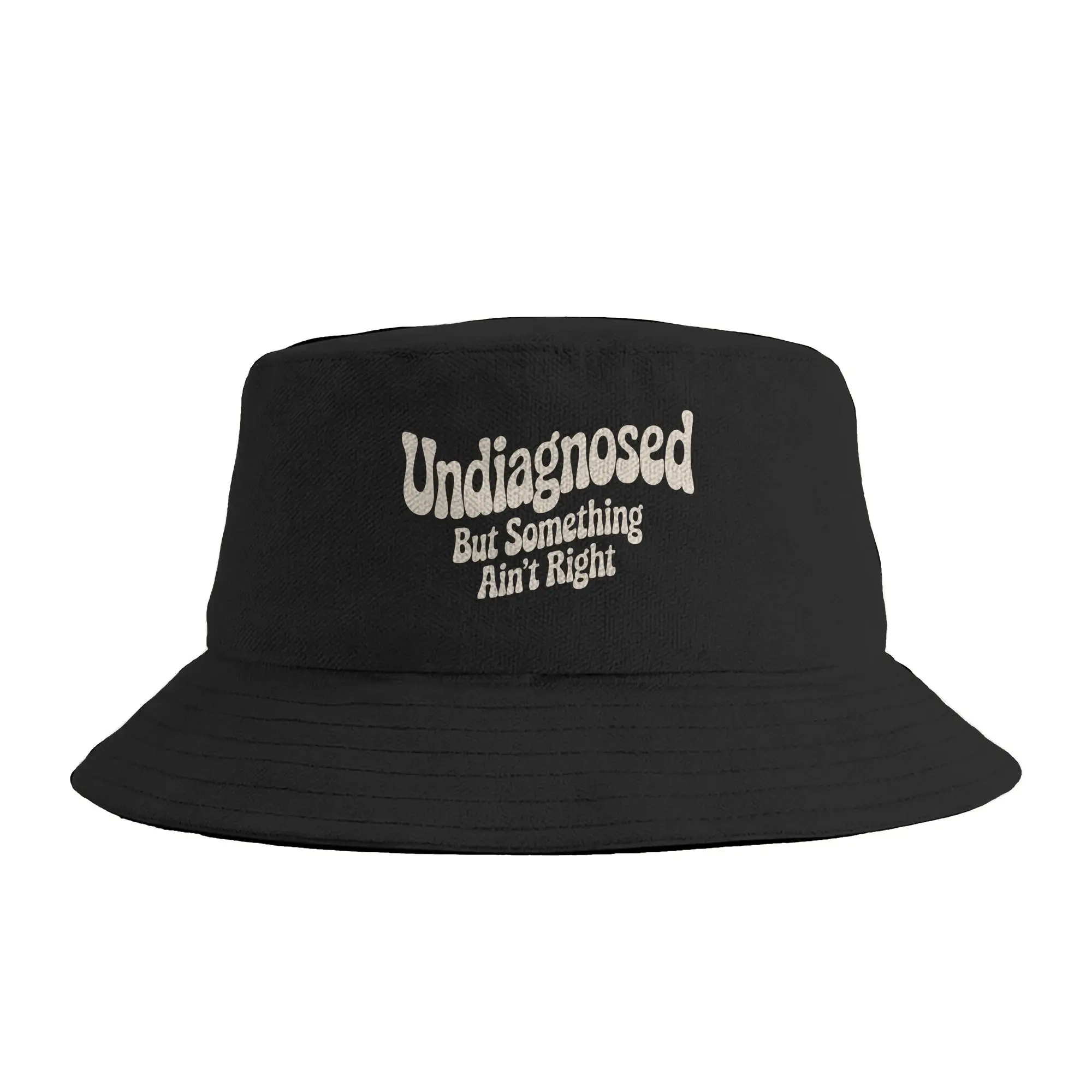 Undiagnosed But Something Ain‘t Right Retro Groovy Design Bucket Hat  Hawaii Fisherman Caps For Men Women Retro Fishing Sun Hats