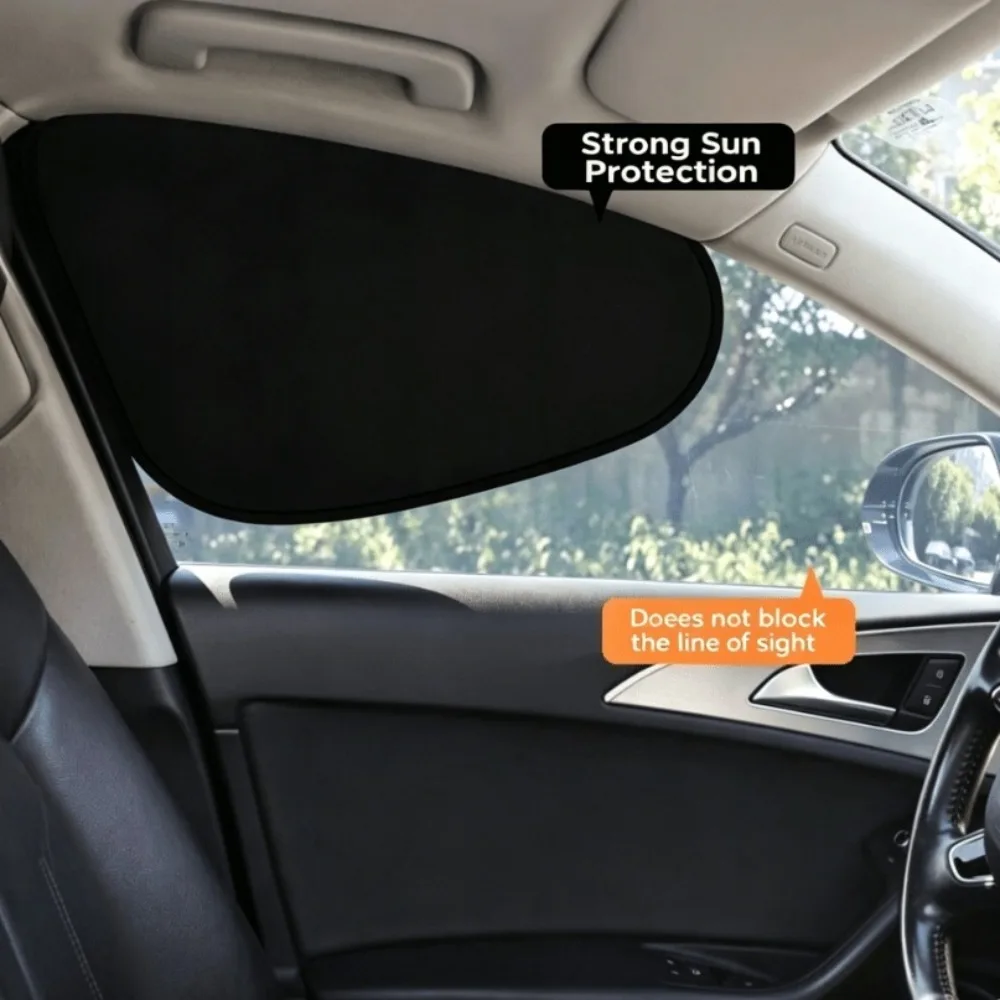 2pcs Car Sunshade Cover For Side Window Sun Protection Foldable Sun Shade Cover Universal SUV Sedan Hatchback Accessory