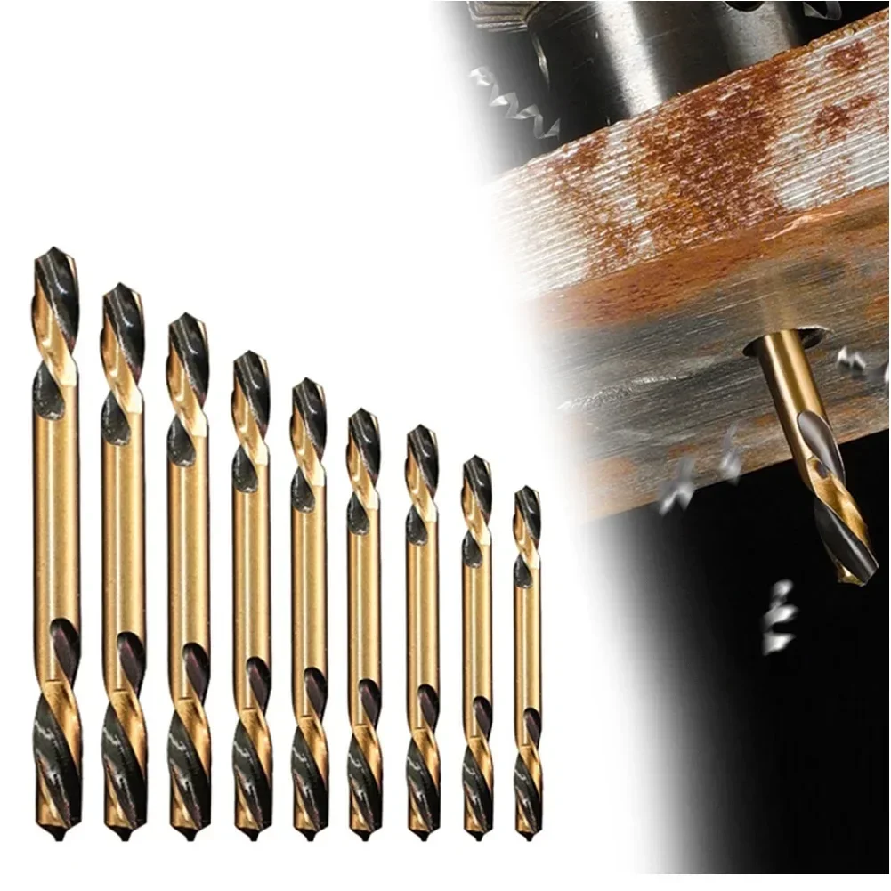 Broca de taladro de doble cabeza HSS, herramienta eléctrica de perforación de acero inoxidable, hierro, aleación de aluminio, plástico y madera, piezas de 3,0mm-6,0mm, 1 unidad