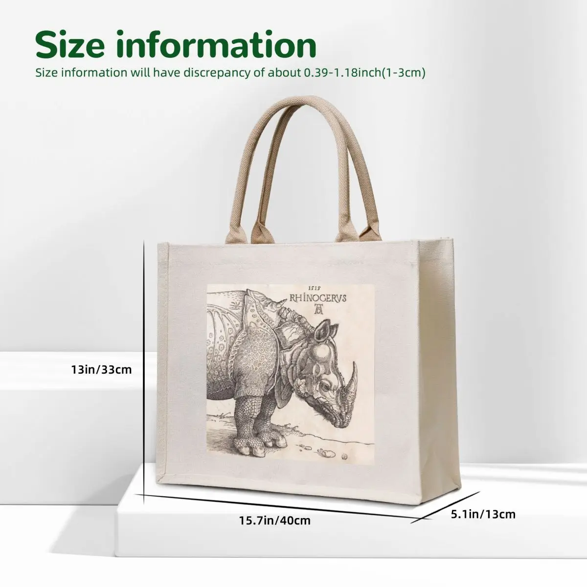 Albrecht D??rer - Rhinoceros 1515 Tote Bag canvas tote canvas woman female
