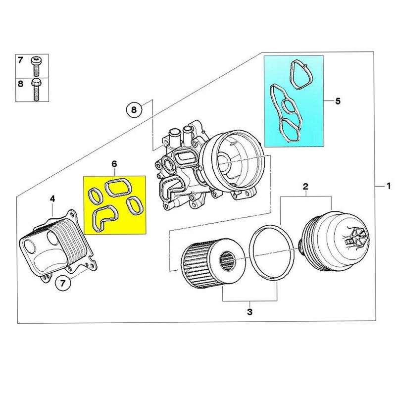 مبرد الزيت مع فلتر ، مجموعة حشية الإسكان مناسبة لحشية كوبر الصغيرة 07-16 ، من من من من من من