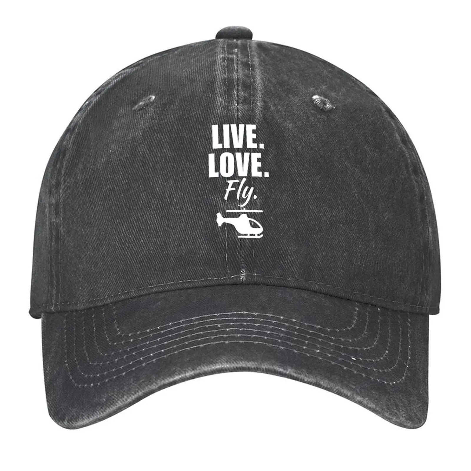 

Live, love, fly. Helicopter or chopper pilot Baseball Cap sailor cap for men Golf Hat Wild Ball Hat Luxury Cap Men Caps Women's