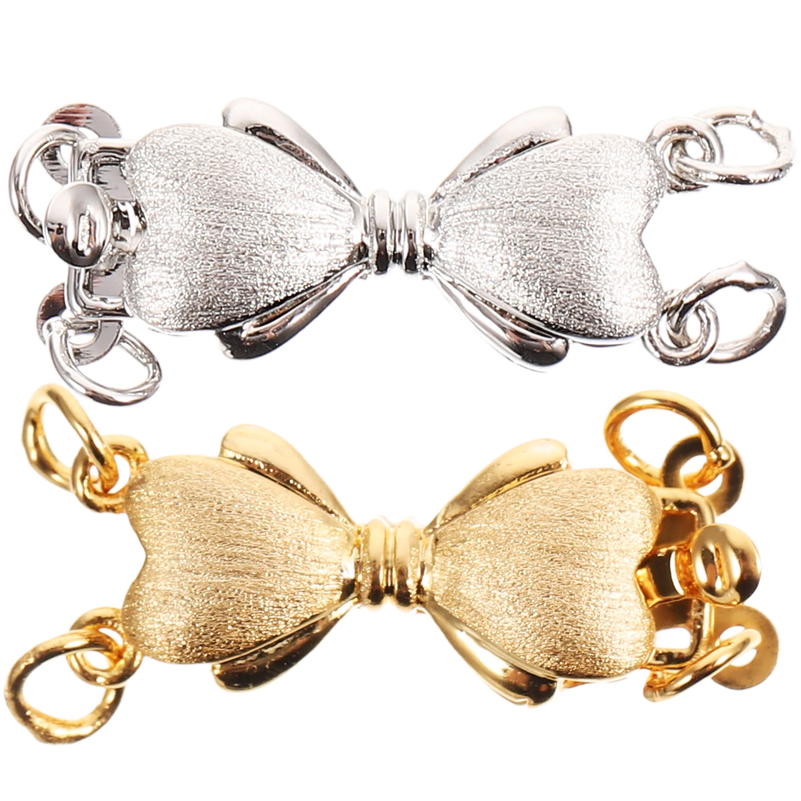 

2pcs Jewelry Clasps Pearl Necklace Connector DIY Metal Bracelet Clasps Easy Use Stackable Decor Necklace Connector Accessories