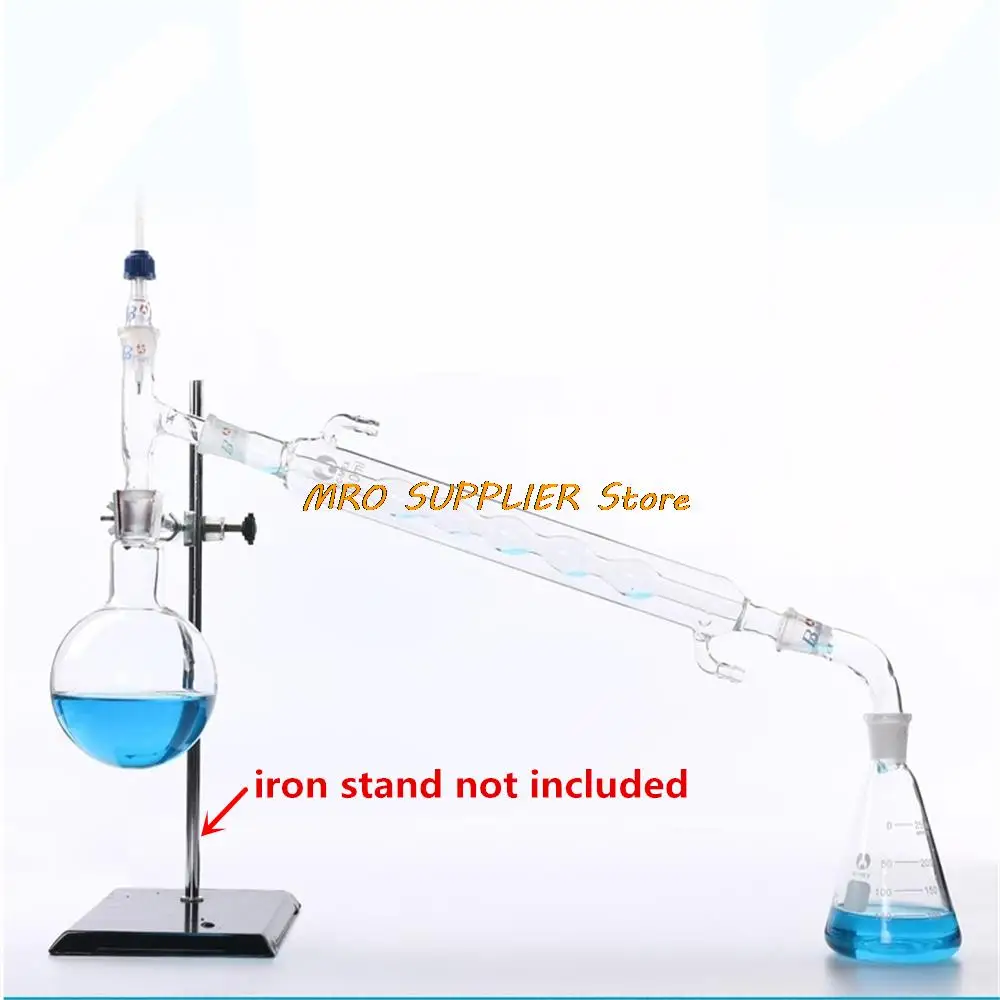 500ml 1000ml Chemistry Lab Glassware Kit,Glass Distilling,Distillation Apparatus,24/29 Lab Supplies (iron stand not included)