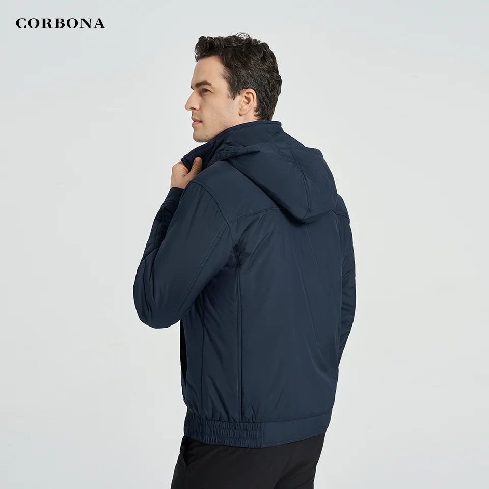 CORBONA Autumn Men Jacket Cool Winter Outdoor Fashion Light Coat Blue Daily Work Clothes Mountain Fishing Camping Upscale Gift