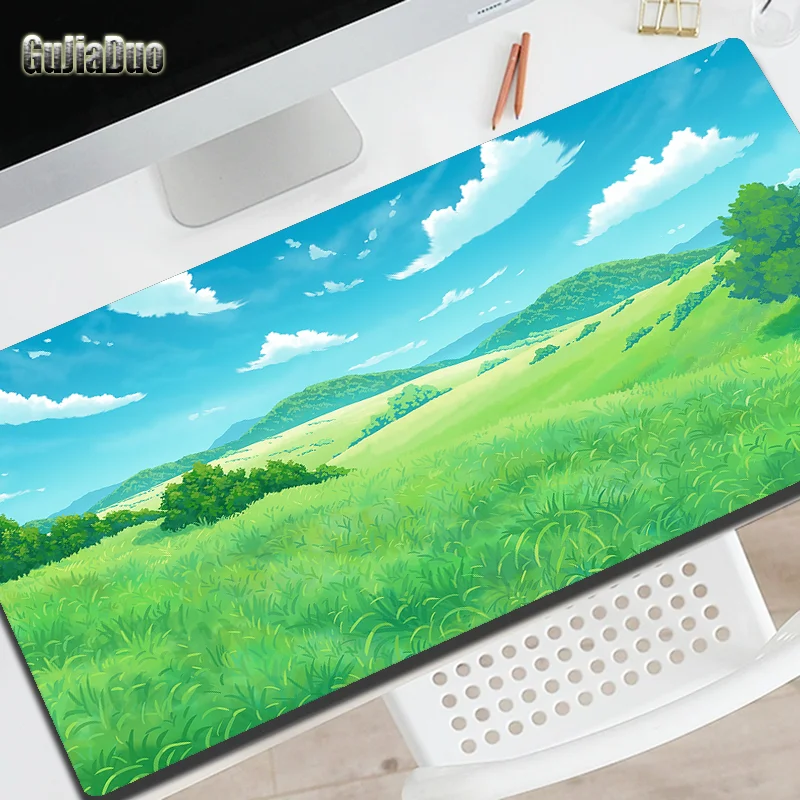 

GuJiaDuo Nature Comic Mouse Pad Gamer PC 80x40 Large Size Natural Rubber Mange Mousepad Gaming Room Accessories Kawaii Desk Mat