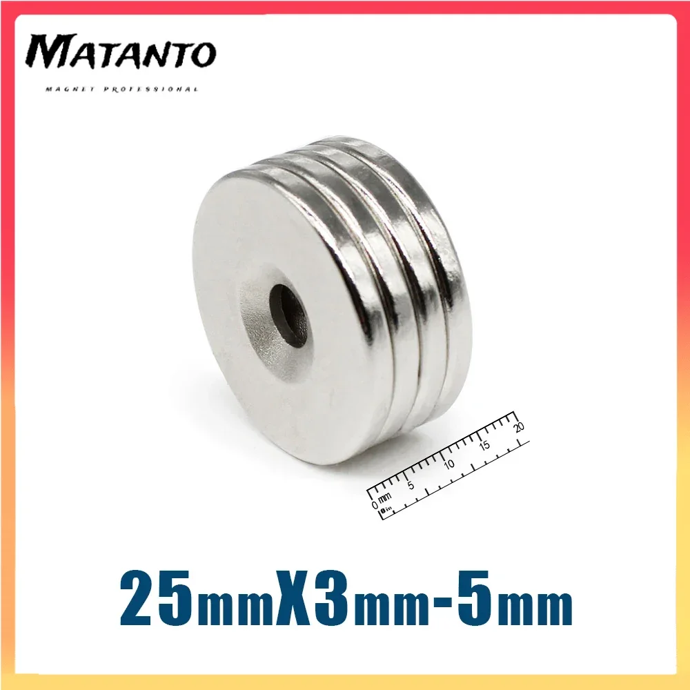 

2/5/10/20Pcs 25x3-5mm Small Round Super Strong N35 Search Magnet Countersunk Neodymium Magnet Disc Imanes Fishing Magnet