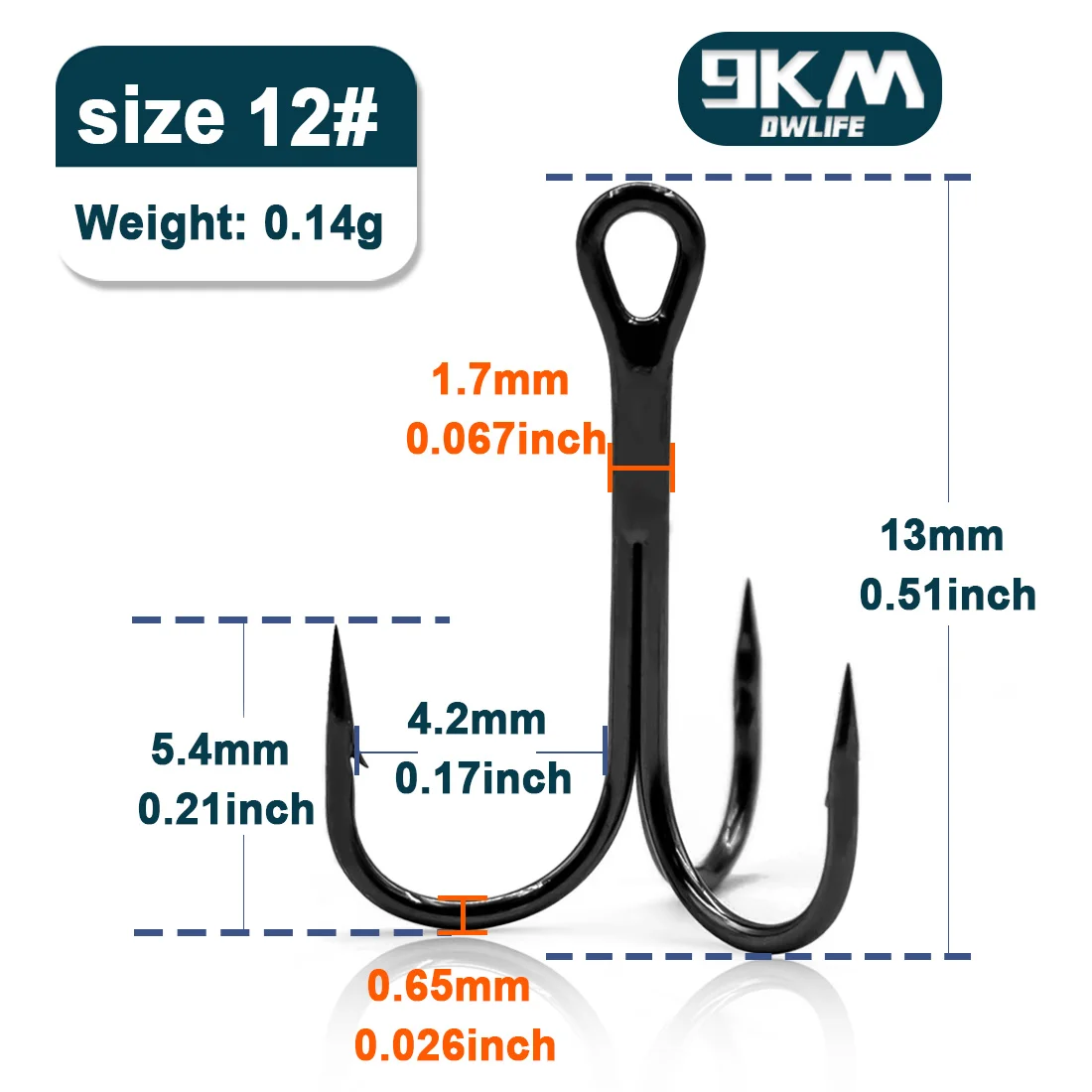 9KM DWLIFE 9KM Angeln Drillinge High Carbon Stahl Brabed Triple Haken Angelhaken auf Harten Köder Salzwasser Angeln Zubehör 7