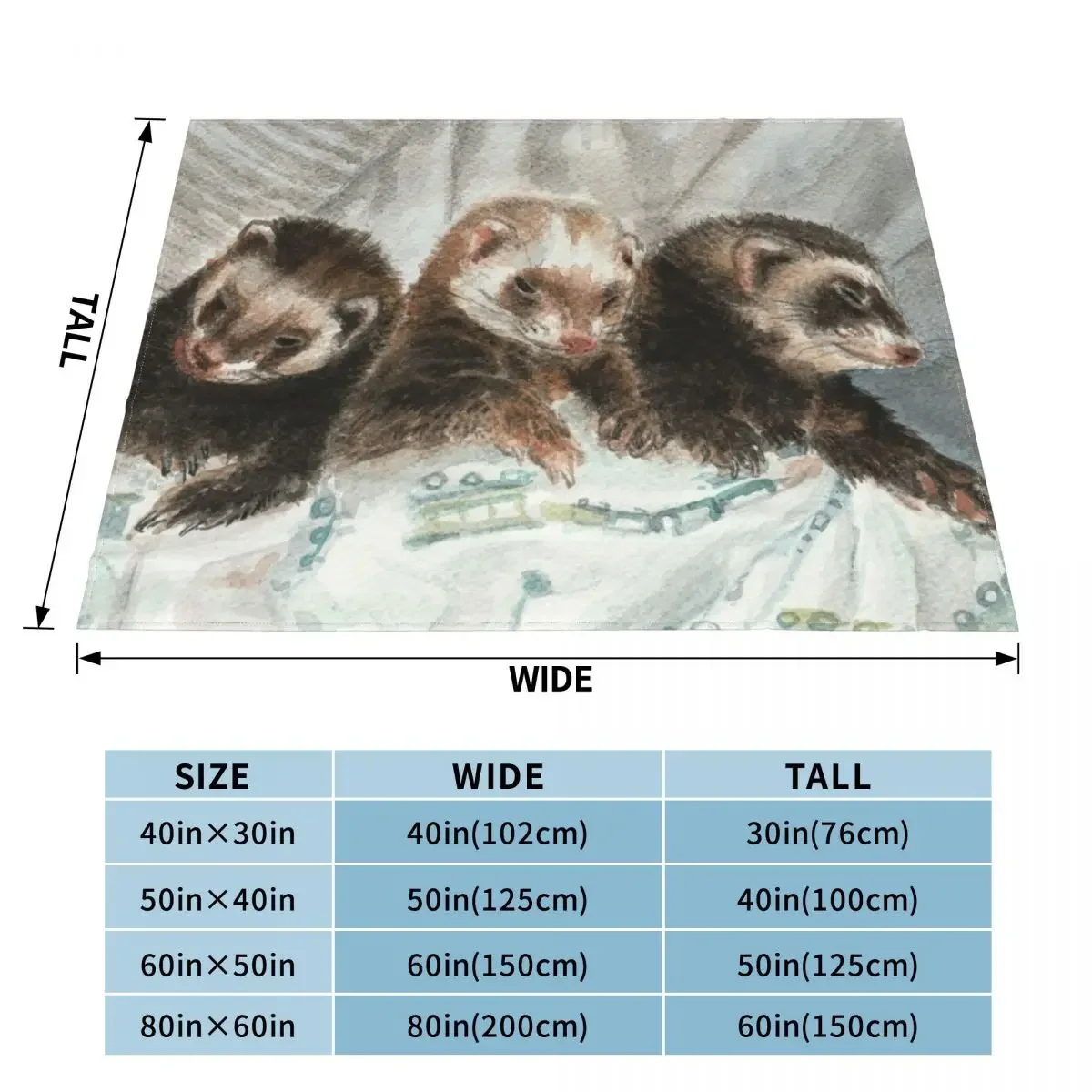 Lovely ferrets Throw Blanket fluffy Sleeping Bag Blankets