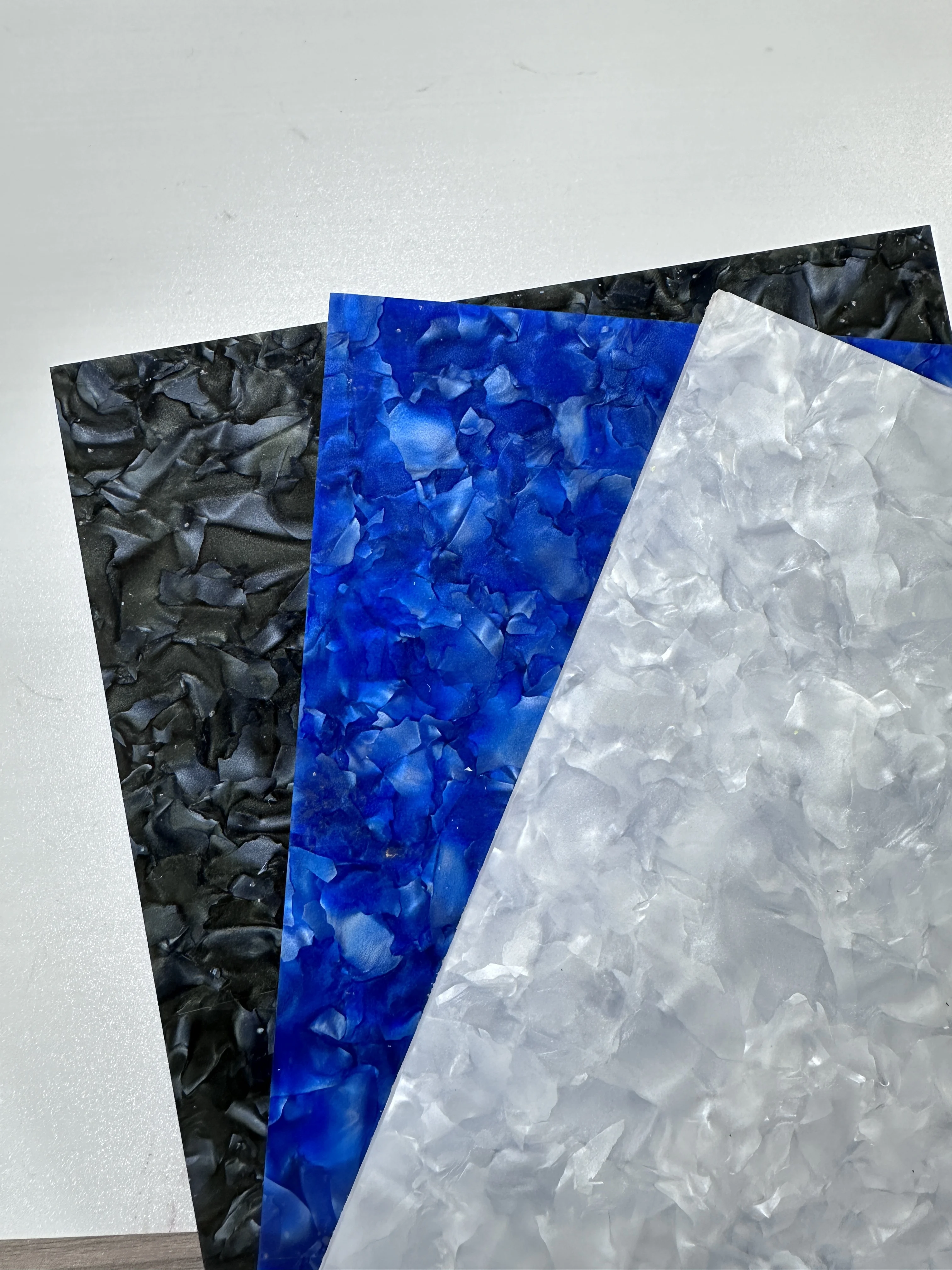 Solid Color Acrylic Sheet with Ice Crystals Pattern, PMMA 3.0 mm Thick, Set of 3 for Decoration, Crafts, Jewelry and more.