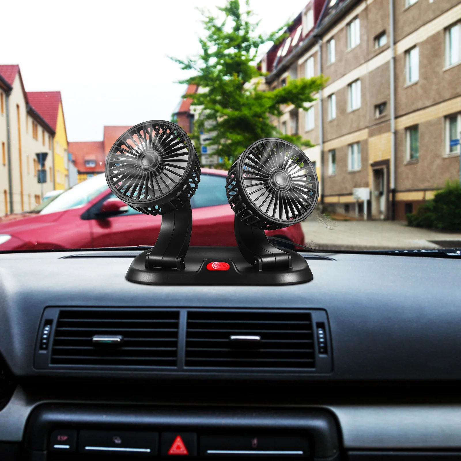 

Dual USB Small for Rechargeable Double Electric Fan Fan For Dashboard Portable Cooling Quiet Design Truck Fans