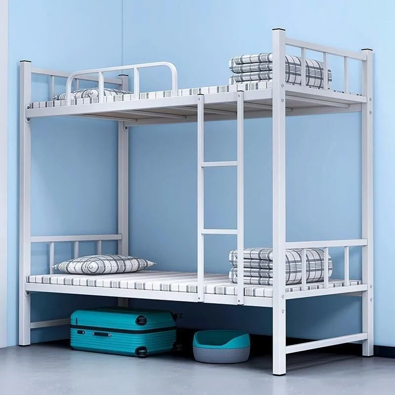 

Thickened bunk bed Iron bed Staff dormitory shelf School Double wrought iron high and low iron frame bed