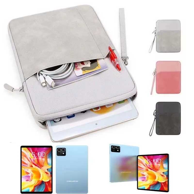 

for Teclast P50 Mini T50 Mini Bag Tablet Lanyard Carry Case Waterproof Sleeve Pocket Zip Pouch Anti Drop Velvet Lining Bumper