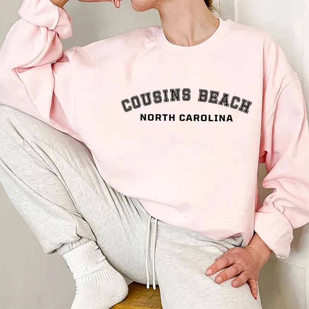 

Cousins Beach North Carolina Crewneck Sweatshirt Summer I Turned Pretty Shirt Women Long Sleeve Sweatshirts Casual Hoodie Tops