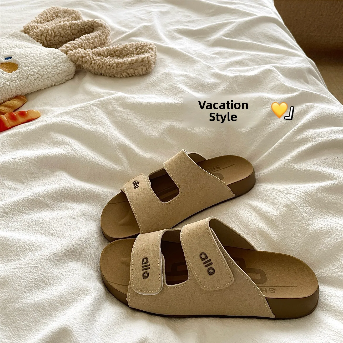 

Women's Summer Thick Bottom Anti-slip Breathable Slip-on Sandals Korean Style Hollow out Synthetic Leather Casual Shoes