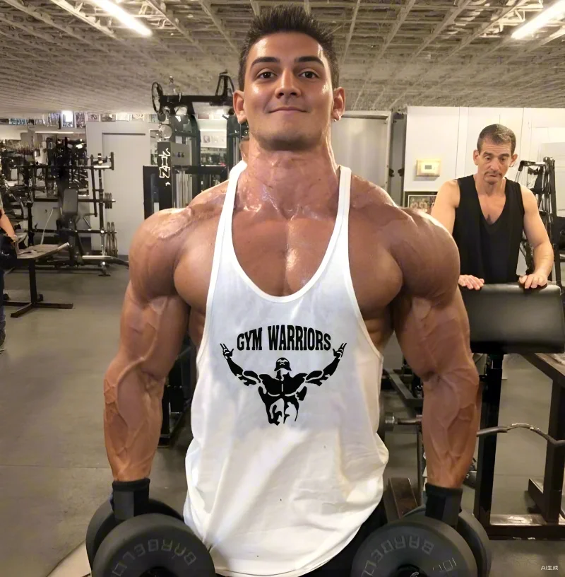 

Summer Men's Poure Cotton Gym Warriors Tank Tops Running Vests Y-Back Bodybuilding Sleeveless Muscle Athletic Fitness Singlets