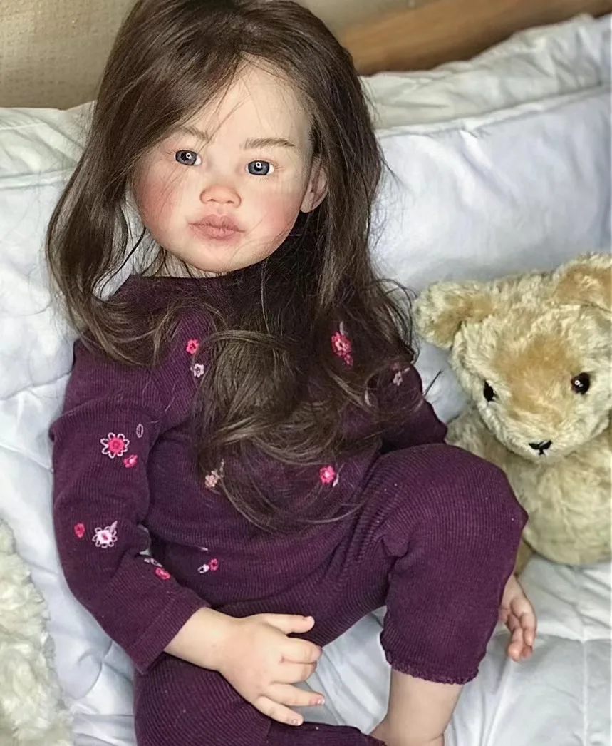 FBBD Customized Limited Supply 32inch Reborn Baby Leonie With Hand-Rooted Same Hair Already Finished Doll Christmas Gift