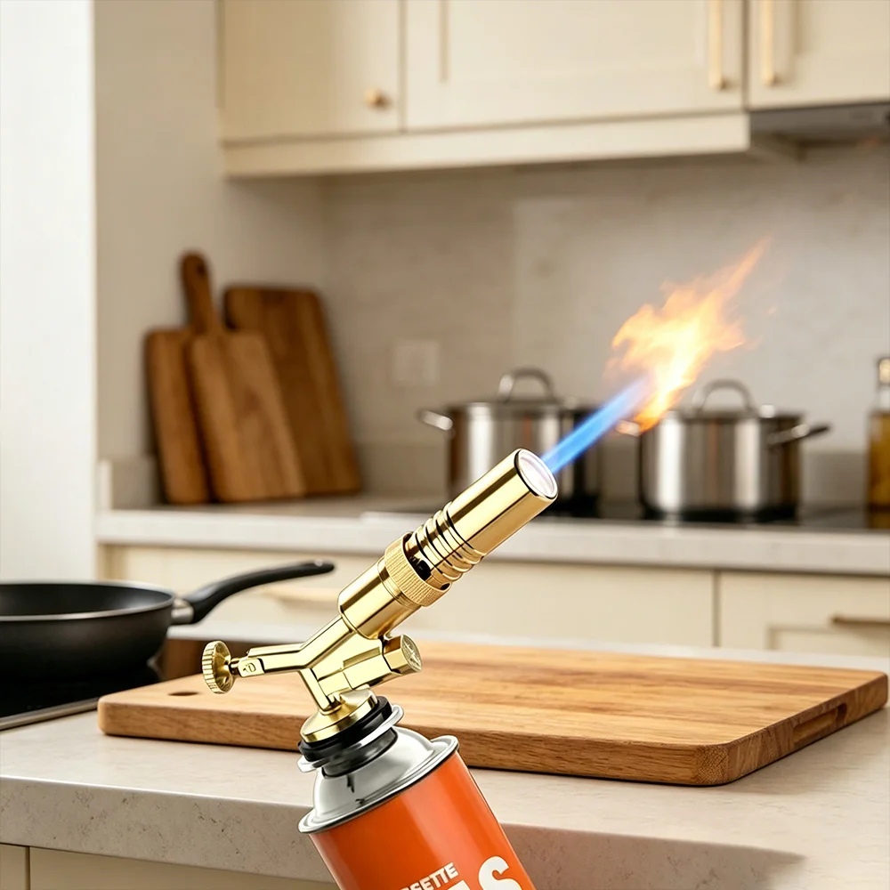 Household Cassette Gas Blow Torch, Portable Ignition Torch Lighter for Pig Hair Removal Multipurpose Gas Torch for BBQ Camping image 3